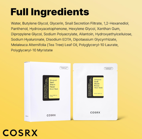 COSRX Advanced Snail Mucin Power Sheet Mask (10 sheets)