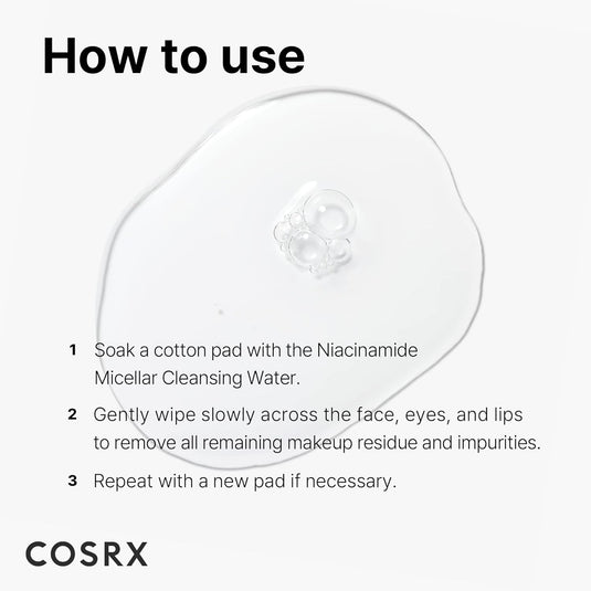 COSRX Low pH Niacinamide Micellar Cleansing Water Daily Mild Facial Cleansing - Bint Adem Portal 