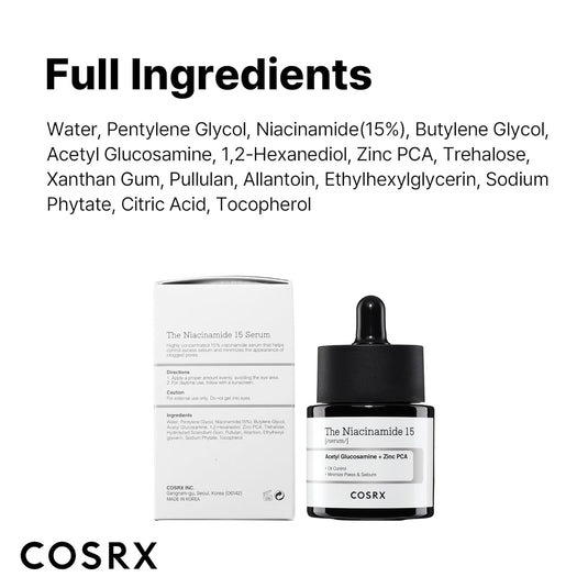 COSRX 15% Niacinamide Face Serum, 0.67 fl oz
