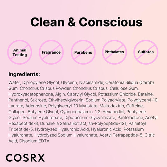 COSRX Pink Peptide Collagen Lifting Glow Hydrogel Face Masks Skin Care 