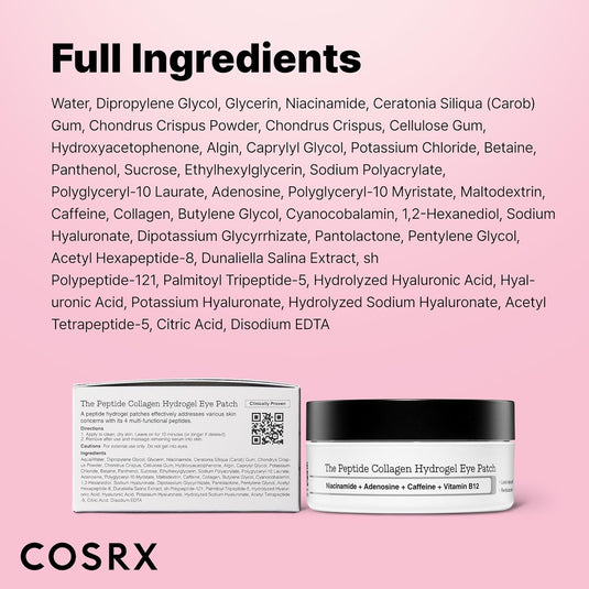 COSRX Under Eye Mask, Peptide Collagen Hydrogel Eye Patch - Bint Adem Portal 